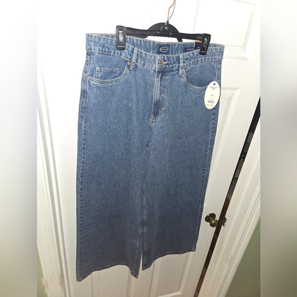 Denim Wide Leg Cut Jeans